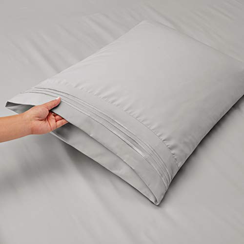 Clara Clark Flex Top King Sheets, 6 Piece Set - Hotel Luxury Sheets for Top Split King Bed, Super Soft Bedding Set, Head Split King Silver Clara Clark