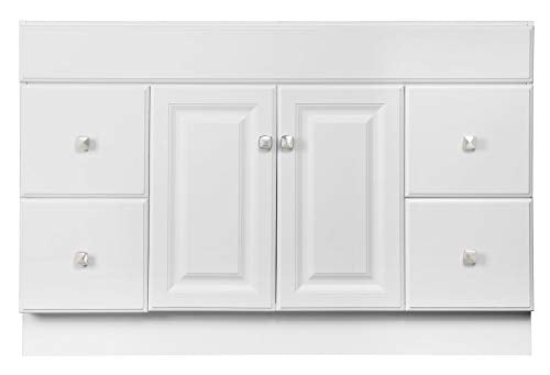 Design House Wyndham 48 Inch Bathroom Vanity, Ready to Assemble, Solid Wood, White, 597278 Design House
