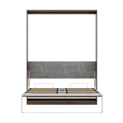 Bobve Farmhouse Murphy Bed Queen, 85" Wall Bed Folds to Save Space, Concealed Bed Frame with Hydraulic Rod and Wall Mounted Features for Apartment/Office/Guest Room Bobve