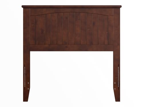 AFI, Nantucket Twin Solid Wood Panel Headboard with Attachable Charger, Walnut AFI