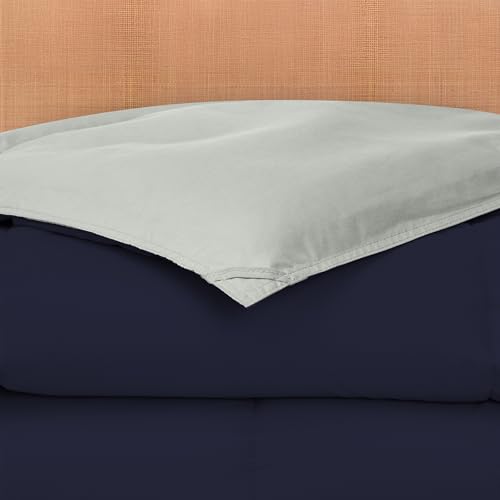 Modern Threads Down Alternative Reversible Comforter Navy/Silver Twin Modern Threads