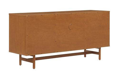 Crosley Furniture Dempsey Record Player Cabinet Vinyl Storage and Display Mid-Century Modern Turntable Stand, Walnut Crosley Furniture