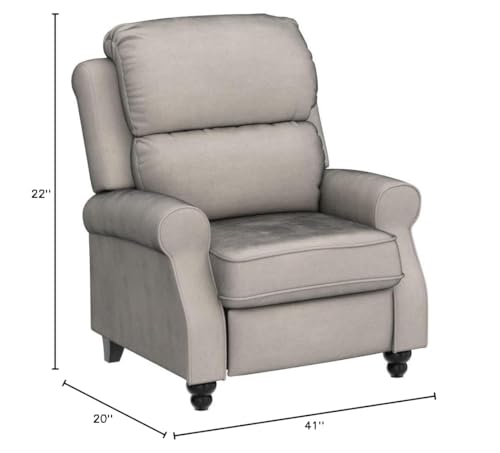 Bonzy Home Recliner Chair Accent Chair, Push Back Reclining Chair with Padded Seat, Single Sofa Fabric Recliners for Living Room Bedroom Home Theater, White Bonzy Home