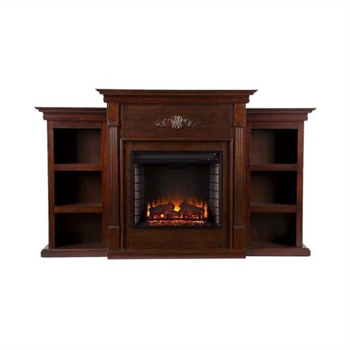 SEI Furniture Tennyson Electric Bookcases Fireplace, Espresso (FA8545BE) SEI Furniture
