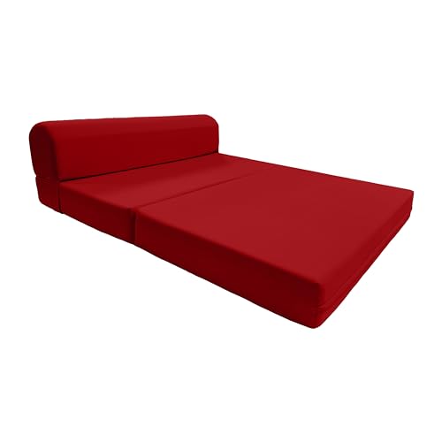 D&D Futon Furniture Sleeper Chair Folding Foam Bed, Portable Studio Guest Sofa Beds 6 x 48 x 72 Red D&D Futon Furniture