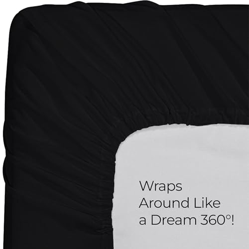 Utopia Bedding King Fitted Sheet - Bottom Sheet - Deep Pocket - Soft Microfiber - Shrinkage and Fade Resistant - Easy Care -1 Fitted Sheet Only (Black) Utopia Bedding