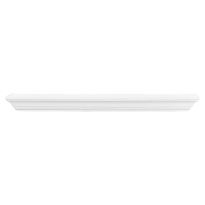 MANTELSDIRECT 60 Inch Floating Fireplace Mantel Wood Shelf in White - Colton from Mantels Direct | Wooden Rustic Wall Shelf Perfect for Décor and Electric Fireplaces