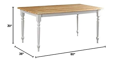 Boraam Farmhouse Table, White/Natural Boraam