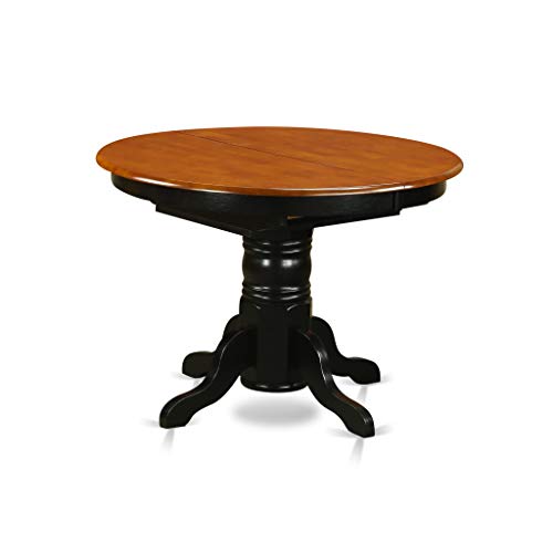 East West Furniture AVPL7-BCH-W 7 Piece Dining Room Furniture Set Consist of an Oval Kitchen Table with Butterfly Leaf and 6 Dining Chairs, 42x60 Inch, Black & Cherry East West Furniture