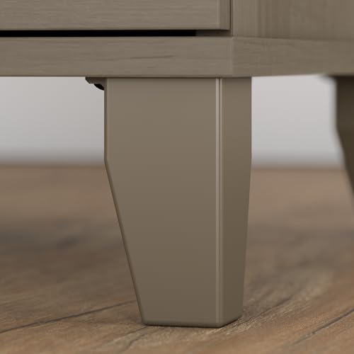 Bush Home Somerset 72W Office Desk with Drawers and Hutch in Ash Gray Bush Home