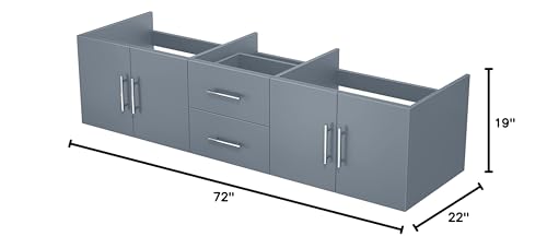 Bell+Modern Sonoma 72 in. x 22 in. D Dark Grey Double Bath Vanity Cabinet Without Countertop Bell+Modern