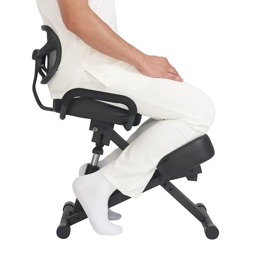 Master Massage Ergonomic Kneeling Chair with Back Support for Office -Posture Chair with Angled Seat and Backrest for Home and Office-Posture Correction Stool-Improve Your Posture Master Massage Equipment