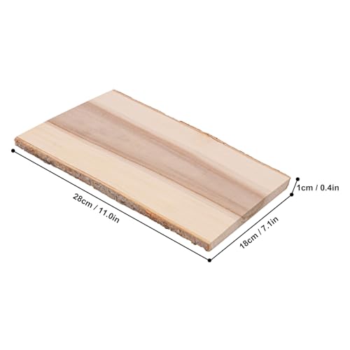 Kukmakri 5 Pack Medium Wood Country Planks with Live Edge Bark, 7 x 11' Unfinished Rectangle Plank for Crafts and Laser Engraving kukmakri