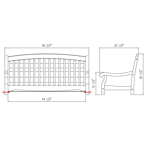 Bonn Mahogany Wood Black Porch Swing Cambridge Casual