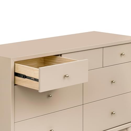 babyletto Palma 7-Drawer Assembled Double Dresser in Taupe, Greenguard Gold Certified babyletto