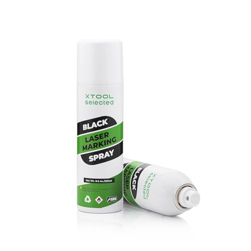 xTool Black Laser Marking Spray, 1pc, 8.5 oz - Advanced High Contrast Formula for CO2, Fiber & Diode Laser Engravers - New & Improved Version xTool