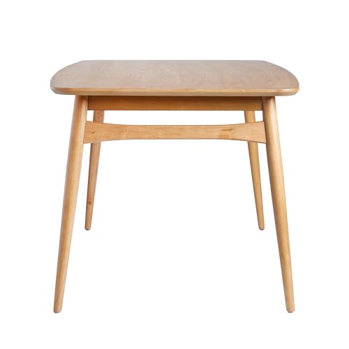 Walker Edison Mid-Century Modern Solid Wood Tapered-Leg Dining Table, 59 Inch, English Ash Walker Edison