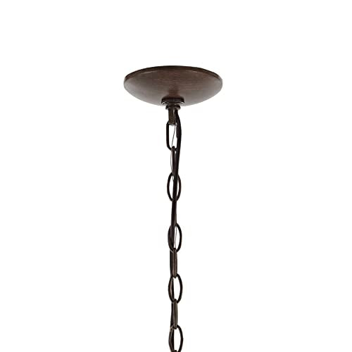 JONATHAN Y JYL1320A Oakley 25" 6-Light Midcentury Farmhouse Iron LED Chandelier Rustic Traditional Dining Room Living Room Kitchen Island Foyer, Wood Finished/Oil Rubbed Bronze JONATHAN Y