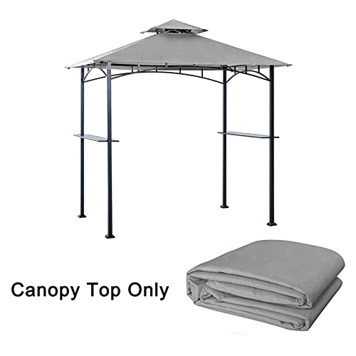 Tanxianzhe Grill Gazebo Replacement Canopy Top Cover 5×8 Double Tiered BBQ Roof ONLY FIT for Gazebo Model L-GG001PST-F (Gray) Tanxianzhe
