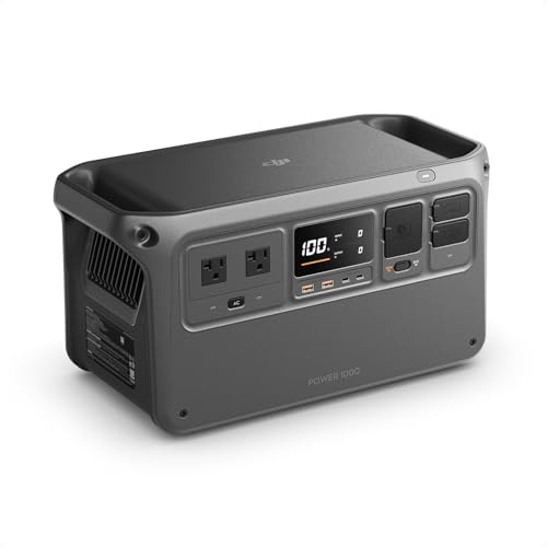 DJI Power 1000 Portable Power Station, 1024Wh LiFePO4 Battery, 2200W Solar Generator, Home Backup, 4-in-1 Fast Charging, 23db Ultra-Silent, Camping & RVs, Off-grid, Power Outage (Solar Panel Optional) DJI
