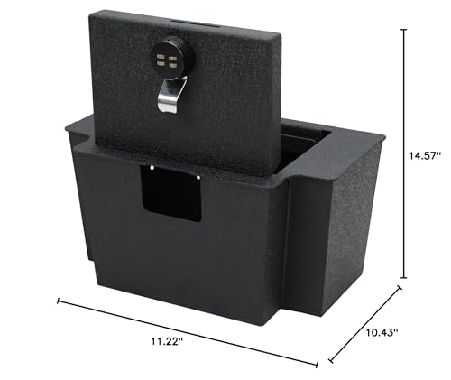 Center Console Safe Vault - KEREN Console Gun Safe Box Compatible with Chevy Silverado 1500 2023-2025, GMC Sierra 1500 2023-2025 and GMC 2500 2023-2025, 4-Digit Combination Lock KEREN