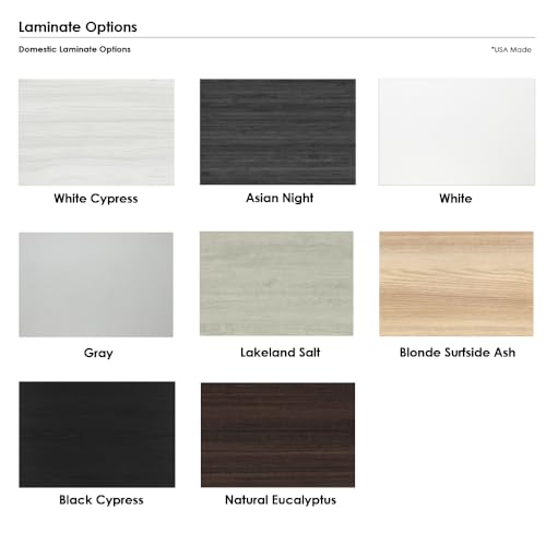 14 Person Arc Boat Shaped Modular Conference Table with Power and Data Module | Harmony Series | Matte Black Square Metal Bases & White Cypress Finish | Scratch-Resistant Laminate | White -14ft SKUTCHI DESIGNS INC.