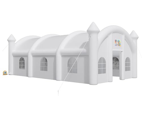 Albott 40x23x15FT Commercial Inflatable Wedding Tent, 210D Oxford Fabric Portable Heavy Duty Party Tent with 8 Sand Bags & 2 Roll-Up Doors, Gazebo Event House for Birthday Wedding Backyard Party Albott