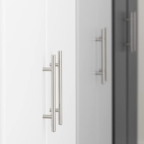 Prepac Elite Functional 8-Piece Garage Cabinets and Storage System Set G, Simplistic Garage Closet Shop Cabinets 16" D x 128" W x 89" H, White, WRSX-1016-8M Prepac