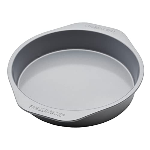 Farberware GoldenBake Bakeware Nonstick Baking Pans/Cake Pan Set, Round, Insulated, Two 8-Inch, Gray Farberware