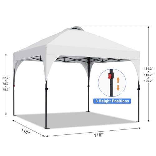 Oneofics Pop Up Canopy, 10x10 FT Instant Outdoor Canopy Tent with Carrying Bag, 3 Adjustable Heights - Portable for Outdoor Activities Oneofics
