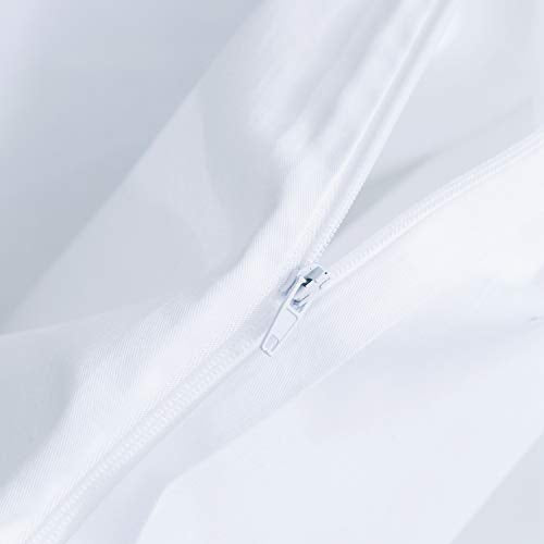 SUSYBAO White Duvet Cover Twin 100% Cotton 2 Pcs Set 1 Single Duvet Cover with Zipper Ties 1 Pillow Sham Soft Hotel Collection Bedding Set SUSYBAO