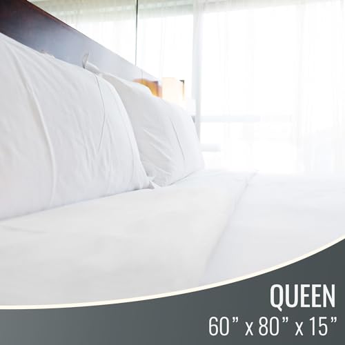 DMI Waterproof Mattress Protector, Mattress Pad/Cover, Bed Pad and Cover, Contoured Fitted Sheet, Queen (Packaging May Vary) DMI