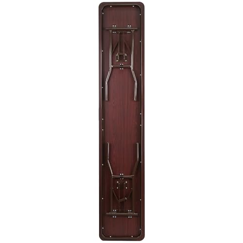 Flash Furniture Frankie 8' Mahogany Melamine Laminate Folding Training and Event Table, Wooden Rectangular Folding Training Table, Brown Flash Furniture