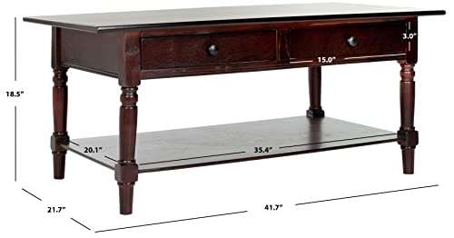Safavieh American Homes Collection Boris Dark Cherry Coffee Table Safavieh