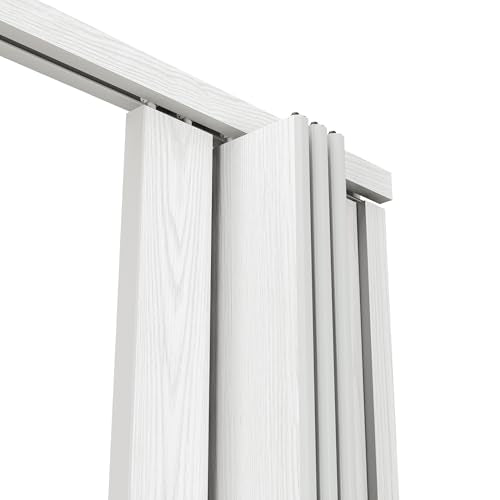 48" W Premium Foldable Accordion Doors, Double Walled Heavy Duty Folding Doors for Interior, Privacy Room Divider, White Oak Techni Home