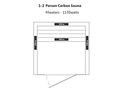 HeatWave BSA2402 1-2 Person Hemlock Carbon Infrared Sauna Blue Wave