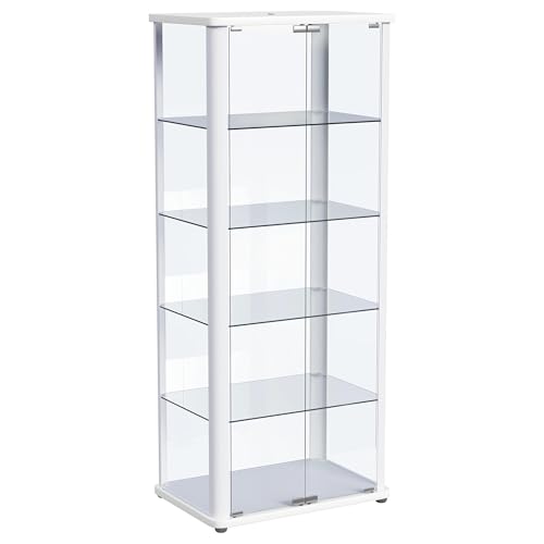 Coaster Home Furnishings Aero 5-Shelf Display Curio Cabinet with LED Lighting White Coaster Home Furnishings