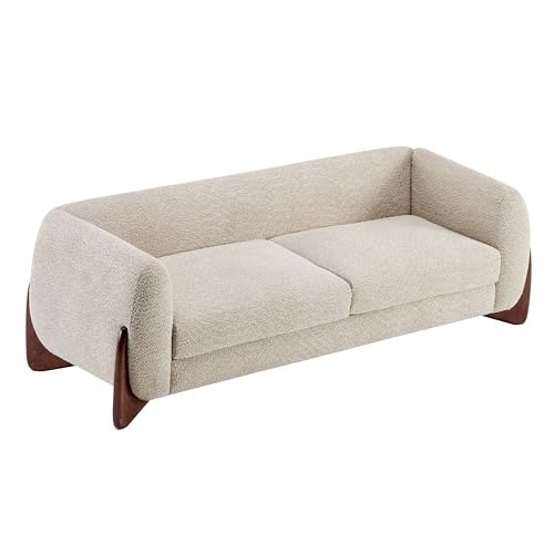 Christopher Knight Home Almab 82 Inches Sofa Couch, Cozy Boucle Upholstered 3-Seater Sofa, Wood Frame Couch, Comfy Couches for Living Room and Office, Modern Sofa, Lounge Seating, Almond Christopher Knight Home