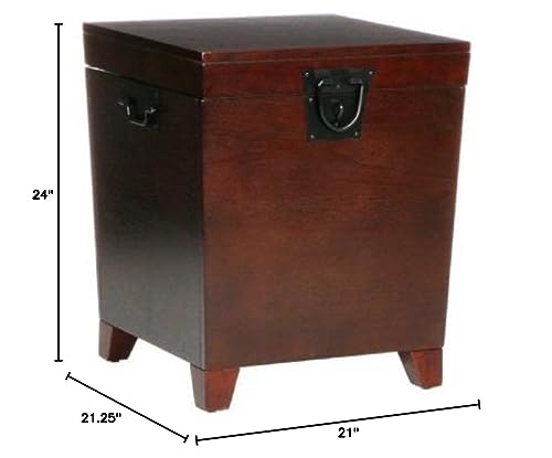 SEI Furniture Pyramid Storage Trunk End Table, Espresso SEI Furniture