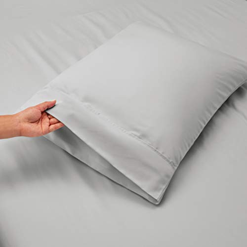 Hearth & Harbor Extra Deep Pocket Full Size Sheet Set - 4 Piece Ultra Soft & Breathable Bed Sheets Set - Fits Up to 24" Mattress - Hotel Luxury Bed Sheet Set, Light Grey Hearth & Harbor