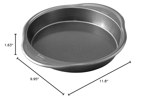 Wilton Advance Select 9 Inch Round Cake Pan; Made without PFAS, Extended Handles, Anti-Warping, Non-Stick Baking Pan With DuraLast™ Silicone-Infused Coating (Steel) Wilton