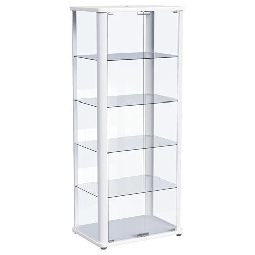 Coaster Home Furnishings Aero 5-Shelf Display Curio Cabinet with LED Lighting White Coaster Home Furnishings