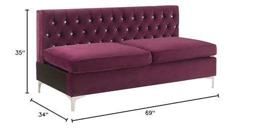 Acme Furniture Jaszira Modular - Armless Sofa in Burgundy Velvet Acme