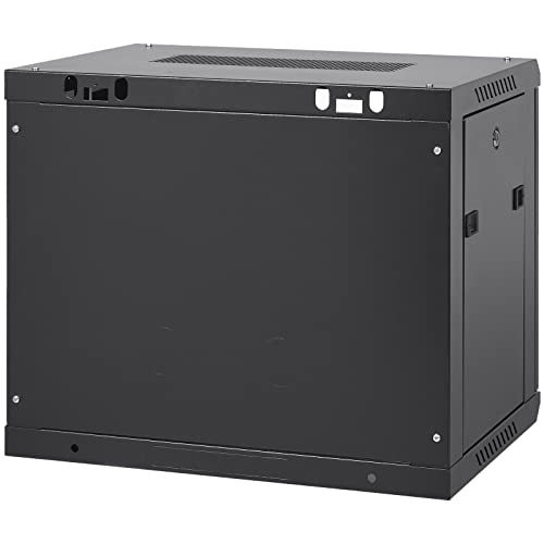 VEVOR 9U Wall Mount Network Server Cabinet, 15.5'' Deep, Server Rack Cabinet Enclosure, 200 lbs Max. Ground-Mounted Load Capacity, with Locking Glass Door Side Panels, for IT Equipment, A/V Devices VEVOR