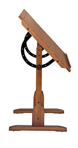 Studio Designs Vintage Drafting Table - Antique Design Solid Wood Drafting Table with Built-In Pencil Groove and Pencil Ledge - Angle Adjustable Work Surface SD STUDIO DESIGNS