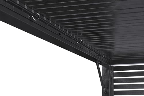 Sojag Meeru 9 ft. x 12 ft. Outdoor Aluminum Pergola with Rustproof Powder-Coated Frame, Welded Anchoring Plates, and Louvered Wall Design for Stylish Backyard Shade and Shelter Sojag