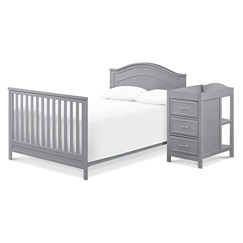 DaVinci Charlie 4-in-1 Convertible Crib and Changer Combo in Grey DaVinci