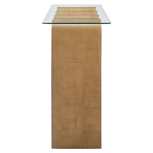 Modway Ondine Glass Console Table in Natural Modway