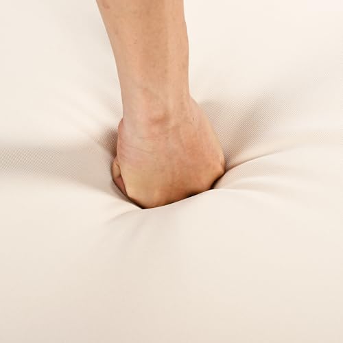 Christopher Knight Home Havets 3 Pieces Outdoor Acacia Furniture Set, Slat Panel Couch, Spacious Seating Armchair, 6" Thick Cushions Sofa and Coffee Table Set for Backyard Garden Balcony, Teak+Beige Christopher Knight Home