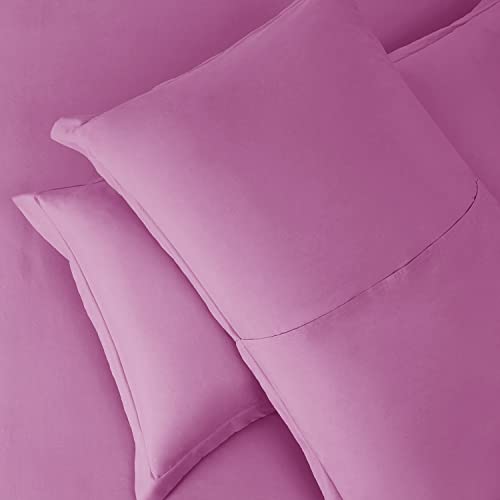 Hearth & Harbor Light Pink Duvet Cover Full Size - 3 Piece Soft Double Brushed Bedding Set - Includes 1 Full Duvet Cover with Button Closure 80x90 inches and 2 Pillow Shams Hearth & Harbor